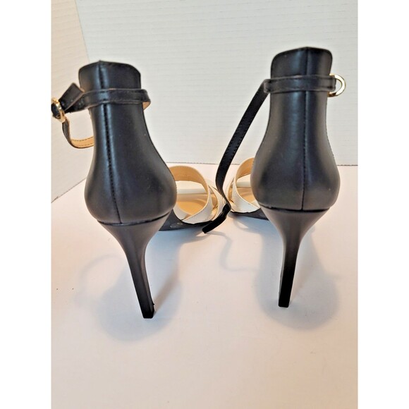 Jessica Simpson Black White High Heel Leather Strappy Sandals Maselli 7.5 - Picture 8 of 14
